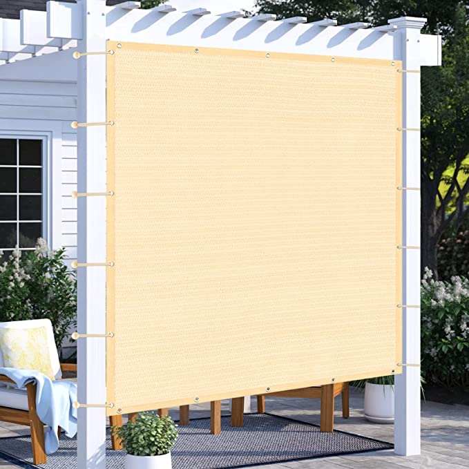 Photo 1 of  Sun Shade Cloth Privacy Screen with Grommets, Pergola Replacement Shade Cover Canopy for Outdoor Patio Garden,
