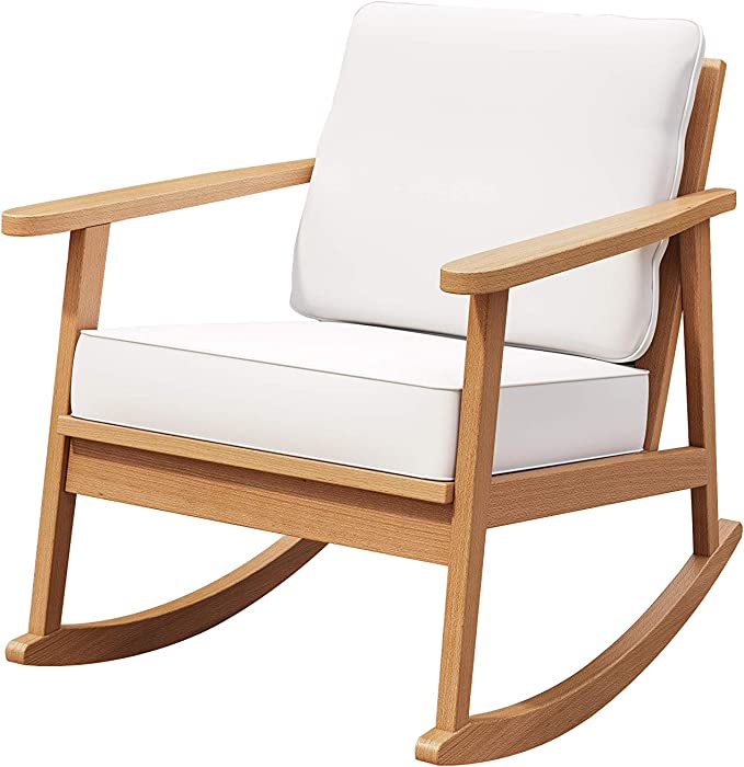 Photo 1 of  Mid Century Wooden Rocking Chair Outdoor Patio and Porch Seating
