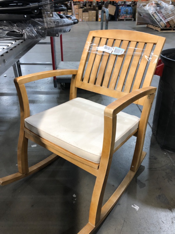 Photo 2 of  Mid Century Wooden Rocking Chair Outdoor Patio and Porch Seating
