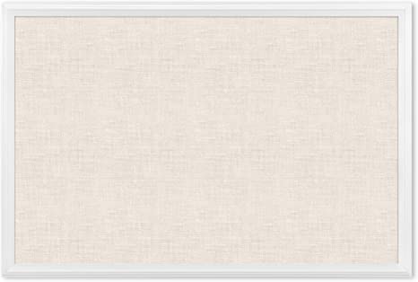 Photo 1 of U Brands Cork Linen Bulletin Board, 20 x 30 Inches, White Wood Frame (2074U00-01)
