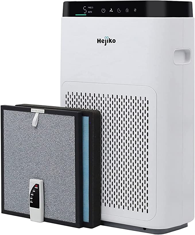 Photo 1 of Hejiko Air Purifiers for Home Large Room,1200 sq ft, 5 Stage Filtration System, H13 True HEPA with Washable Filter, Remove 99.97% Allergens, Dust, Pet Hair, Pollen, Smoke, Air Quality Sensor, 20dB
