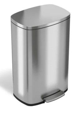 Photo 1 of 3 Gallon Stainless Steel Step Trash Can (Silver Metallic)