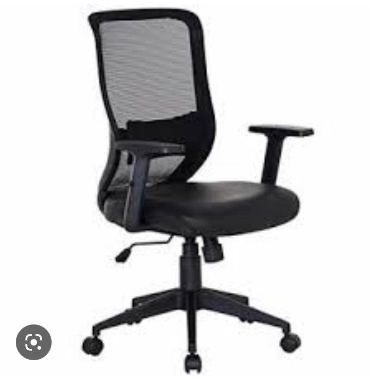 Photo 1 of VECELO Office Computer Desk Chair with PU Padded Seat Cushion, Adjustable Armrest, Ergonomic Lumbar Support for Task Work, Black 