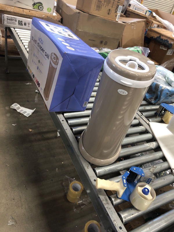 Photo 1 of Ubbi Steel Odor Locking, No Special Bag Required Money Saving, Awards-Winning, Modern Design Registry Must-Have Diaper Pail, Taupe

