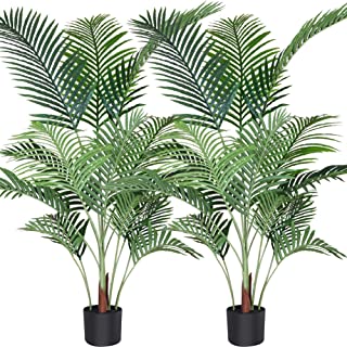 Photo 1 of Fopamtri Artificial Areca Palm Plant 4.6 Feet Fake Palm Tree with 15 Trunks Faux Tree for Indoor Outdoor Modern Decor Feaux Dypsis