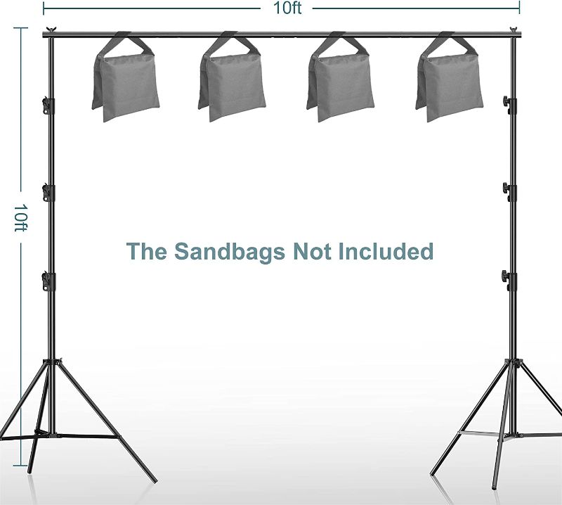 Photo 1 of  Photo Video Studio 10 x 10Ft Heavy Duty Adjustable Backdrop Stand,Background Support System for Photography with Carry Bag
