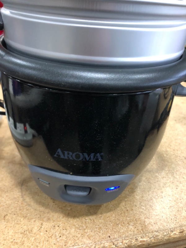 Photo 4 of Aroma Housewares 6-Cup (Cooked) Pot-Style Rice Cooker and Food Steamer, Black ARC-743-1NGB
