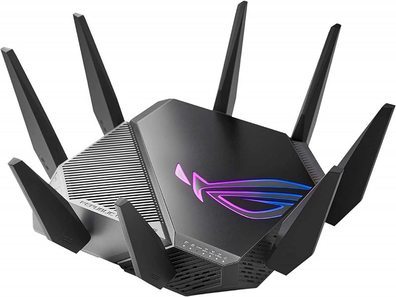 Photo 1 of ASUS ROG Rapture WiFi 6E Gaming Router (GT-AXE11000) - Tri-Band 10 Gigabit Wireless Router, World's First 6Ghz Band for Wider Channels & Higher Capacity, 1.8GHz Quad-Core CPU, 2.5G Port, AURA RGB
