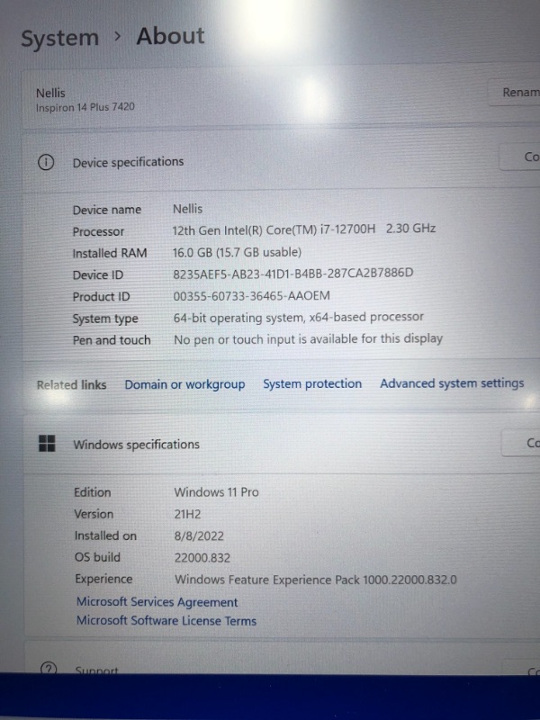 Photo 4 of Dell Inspiron 14 Plus 7420 Laptop - 14 inch, 2.2K 16:10, Intel Core i7-12700H, 16GB DDR5 RAM, 1TB SSD, Intel Iris Xe, 2 Yr Onsite + AntiVirus, Dell Migrate, Windows 11 Pro + Office 365 