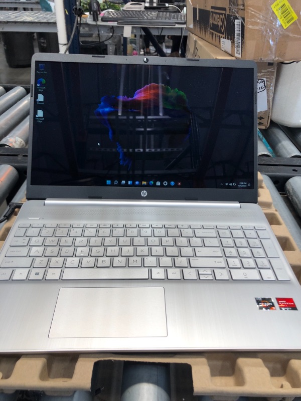 Photo 3 of HP 15.6" Touchscreen Laptop with Windows Home in S mode - AMD Ryzen 3 Processor - 4GB RAM Memory - 256GB SSD Storage - Silver (15-ef1041nr)

