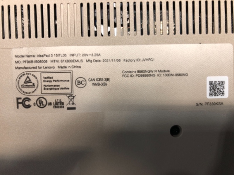 Photo 7 of **NEEDS PROFESSIONAL WORK**READ BELOW**Lenovo IdeaPad 3i 15ITL05 15.6" 4GB 128GB SSD Core™ I3-1115G4 1.2GHz Win10S,Almond (2324737)
