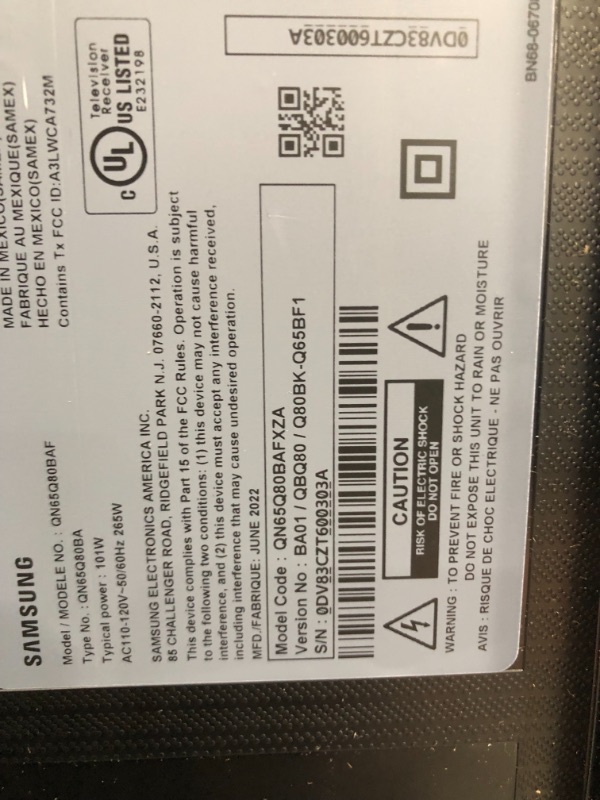 Photo 8 of SAMSUNG 65-Inch Class QLED 4K UHD Q80B Series Direct Full Array Quantum HDR 12x, Dolby Atmos, Object Tracking Sound, Real Depth Enhancer, Smart TV with Alexa Built-In (QN65Q80BAFXZA, 2022 Model)
