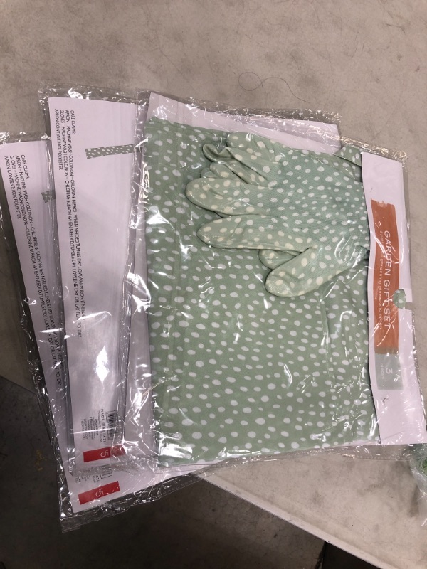 Photo 2 of **SET OF 3** TARGET Polka Dot Garden Apron & Glove Set