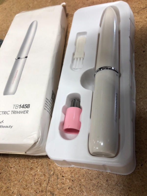 Photo 2 of Face Eyebrow Nose Ear Hair Trimmer by TOUCHBeauty, All-in-ONE Hair Remover for Women & Men, Dual Blades Shaver Battery Powered Upgraded Version TB-1458(White)
