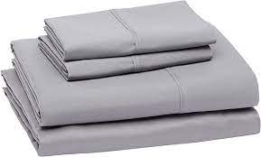 Photo 1 of **ONE SHEET ONLY** KING SIZE** Amazon Basics Lightweight Super Soft Easy Care Microfiber Bed Sheet Set with 14-Inch Deep Pockets - Dark Gray
