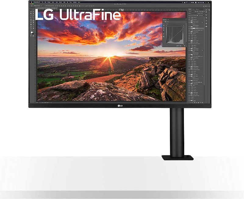 Photo 1 of **DISPLAY NEEDS REPAIR SHOWS LINES ON SCREEN** LG 32UN880-B 32" UltraFine Display Ergo UHD 4K IPS Display with HDR 10 Compatibility and USB Type-C Connectivity, Black

