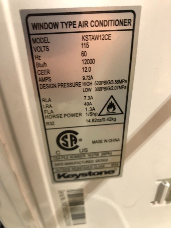 Photo 7 of (see notes about functionality)
Keystone Energy Star 12,000 BTU Window-Mounted Air Conditioner with Follow Me LCD Remote Control in White, KSTAW12CE
