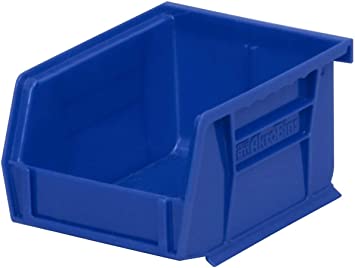 Photo 1 of Akro-Mils 30210 AkroBins Plastic Hanging Stackable Storage Organizer Bin, 5-Inch x 4-Inch x 3-Inch, Blue, 24-Pack
