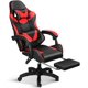 Photo 1 of Gaming Office High Back Computer Leather Desk Mesh Ergonomic 180 Degrees Adjustable Swivel Task Chair with Headrest and Lumbar Support, 440lb Capacity,Red
