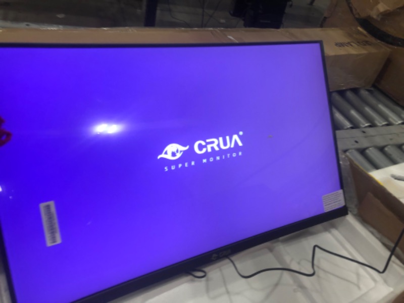 Photo 2 of CRUA 24" Inch Curved Monitor FHD(1920×1080p) 75HZ,LED Ultra-Thin Computer Monitor for Home & Office, Frameless with Eye-Care,HDMI,VGA Port, Black
