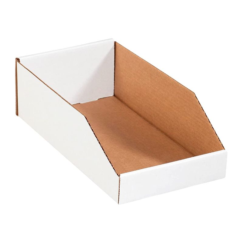 Photo 1 of 
AVIDITI Cardboard Storage Bins, Open Top Bin Box, 24" L x 8" W x 4-1/2" H, 50-Pack | Small