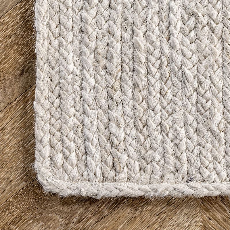 Photo 1 of 
nuLOOM Rigo Hand Woven Farmhouse Jute Area Rug, 4' x 4', Off-white