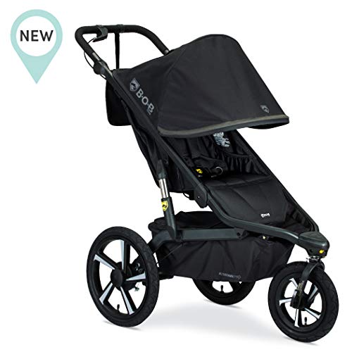 Photo 1 of Bob Gear Alterrain Pro Jogging Stroller Color: black
Age Group: infant
Gender: u
Material: Poly and Dobby Weave Fabrics with Reflective Print, Open Cell Foam Padding
