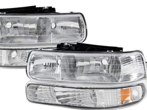 Photo 1 of 
Chrome Housing Headlights+Bumper Lamp+Fog Lights Assembly Replacement