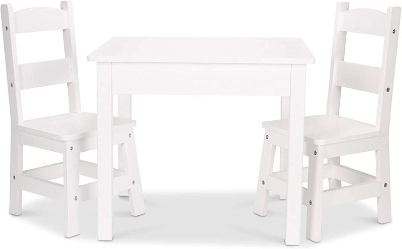 Photo 1 of 
Melissa & Doug Wooden Table & Chairs - White