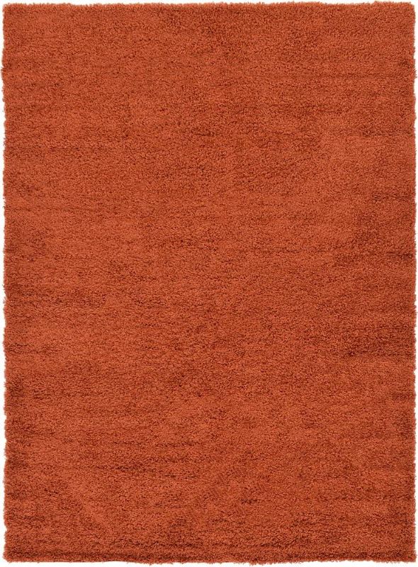 Photo 1 of 
Unique Loom Solo Solid Shag Collection Area Modern Plush Rug Lush & Soft, 4 ft 0 x 10 ft 0, Terracotta