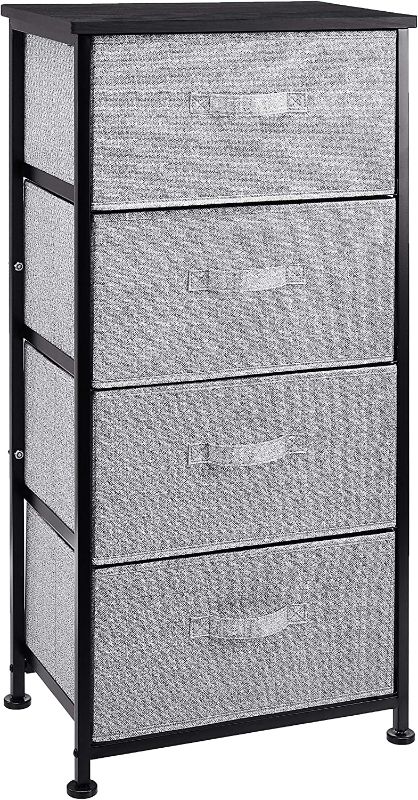 Photo 1 of 
Amazon Basics Fabric 4-Drawer Storage Organizer Unit for Closet, Black
Color:Black/ top is oak color