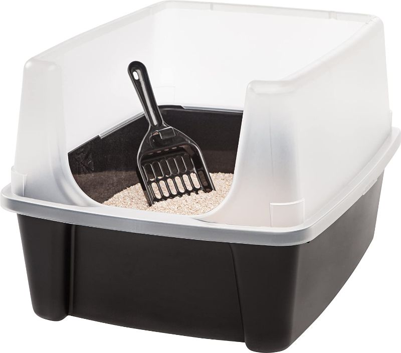 Photo 1 of 
SET OF TWO****IRIS USA Cat Litter Box, High Sided and Enclosed Kitty Litter Box with Scoop
Style:Open Top - Black