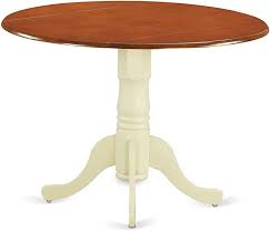 Photo 1 of **Missing legs* top only* East West Furniture DLT-BMK-TP Dublin Table-Cherry Table Top Surface and Buttermilk Finish Pedestal Legs Hardwood Frame Round Kitchen Table
