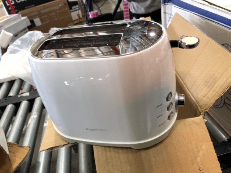 Photo 2 of Amazon Basics 2-Slot Toaster, White
