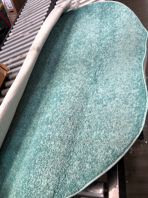 Photo 1 of 4ft round teal area rug 