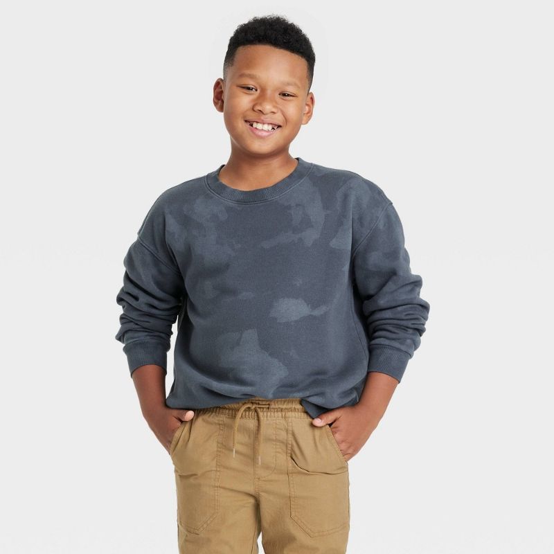 Photo 1 of Boys' Crew Neck Fleece Pullover Sweatshirt - Art Class Dark Blue XL