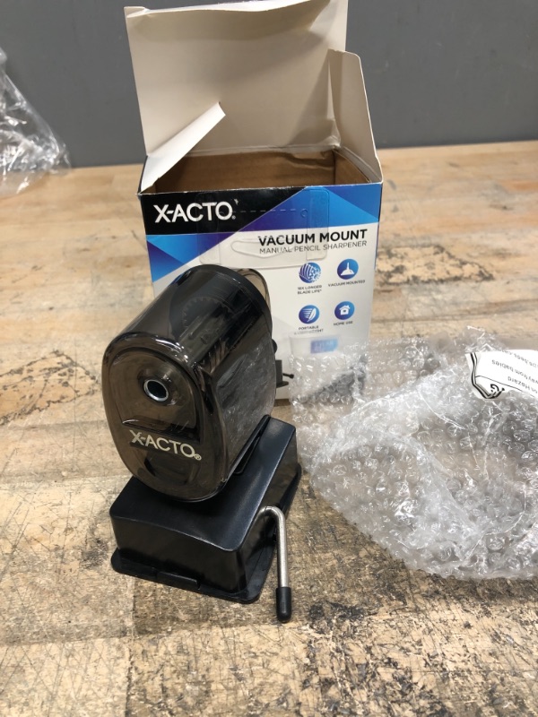 Photo 2 of X-ACTO Bulldog Manual Pencil Sharpener with Vacuum Mount Colors May Vary 1 Count Black
