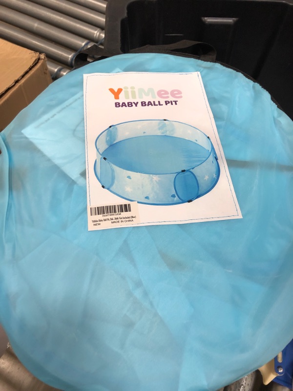 Photo 2 of Baby Ball Pit, Ball Pits for Toddlers, Pop Up Ball Pits for Kids with Storage Bag, Indoor and Outdoor Play Tent - Balls Not Included (Blue)