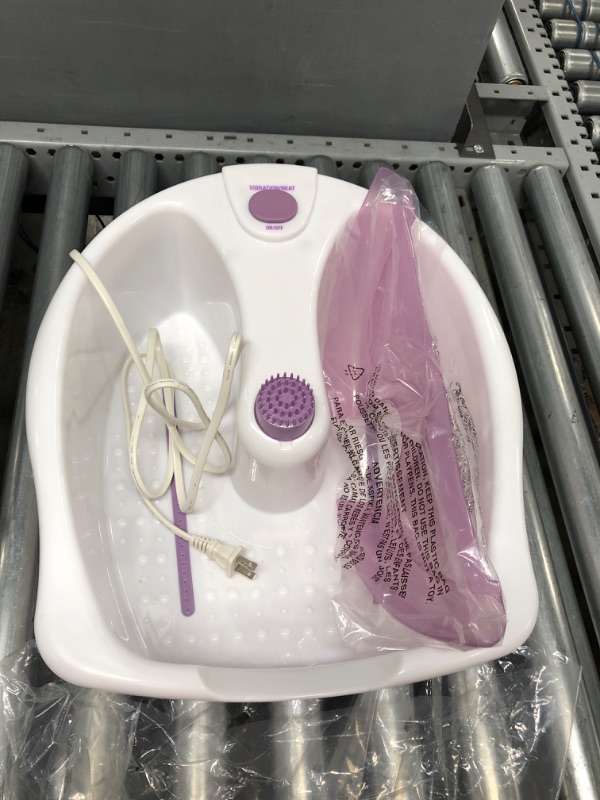 Photo 2 of Conair Soothing Pedicure Foot Spa Bath with Soothing Vibration Massage, Deep Basin Relaxing Foot Massager with Jets, Pink/White Lavender