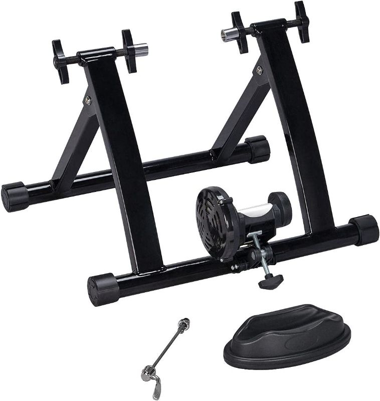 Photo 1 of Yaheetech Magnetic Bike Trainer Stand Premium Steel Bike Bicycle Indoor Exercise Bike Stationary Workout Trainer Stand Fits for 26in-28in, 700C Wheels
