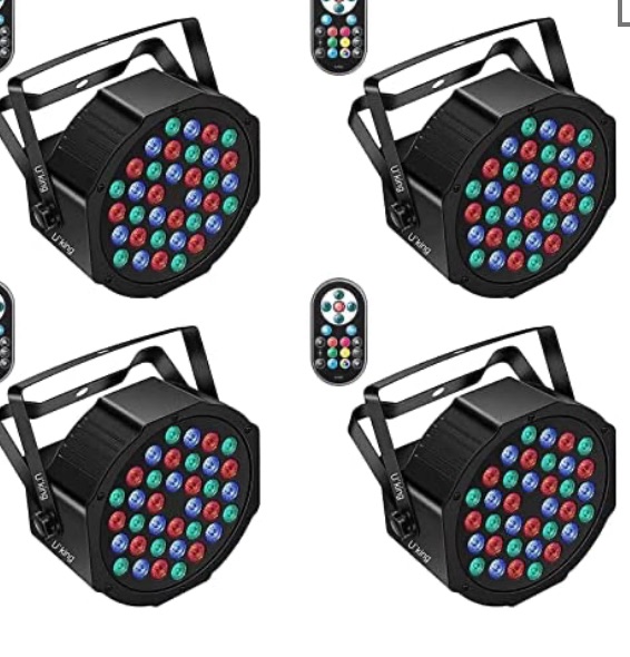 Photo 1 of Stage Lights 36 LED Par Lights, U`King RGB Par Lights Uplights Stage Lighting Indoor for Christmas Halloween Music Party Disco Wedding, Remote Control, DMX Control Sound Activated Party Lights