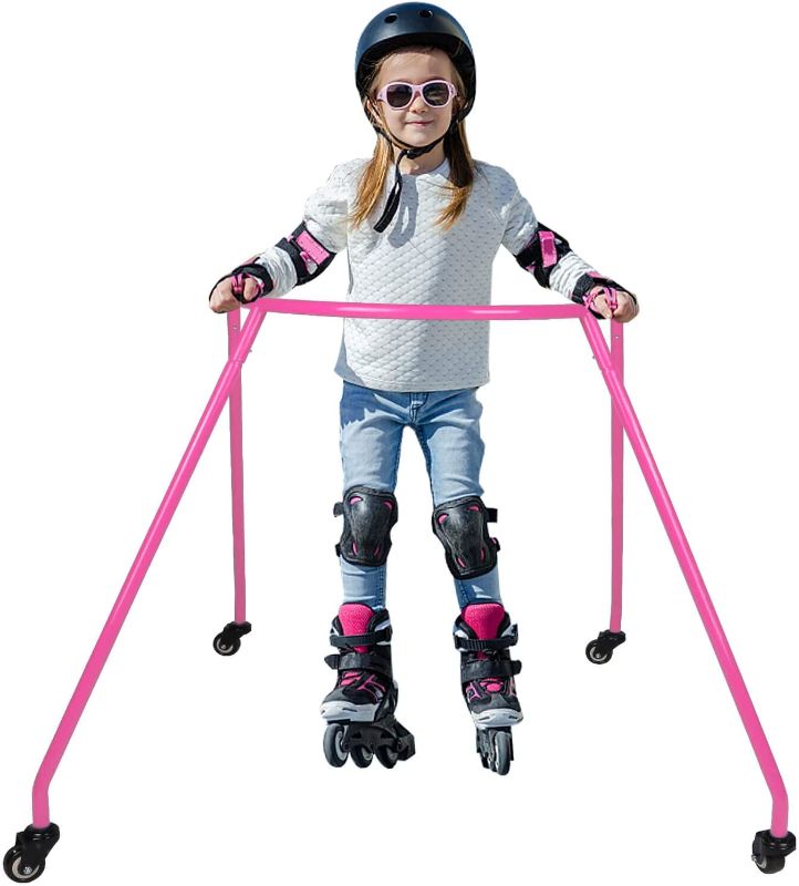 Photo 1 of Skate Trainer - Roller Skater Aids to Learn Skating Independently, Skating Protective Gear for Boys and Girls to Avoid Falls & Injuries, with Thickened Steel Pipe and Universal Wheel, Bright Color
