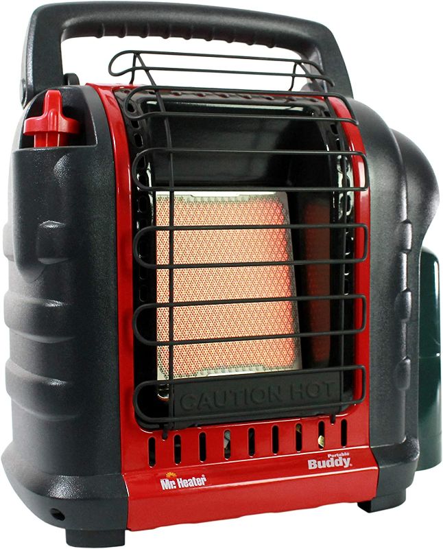 Photo 1 of Mr. Heater F232000 MH9BX Buddy 4,000-9,000-BTU Indoor-Safe Portable Propane Radiant Heater, Red-Black
