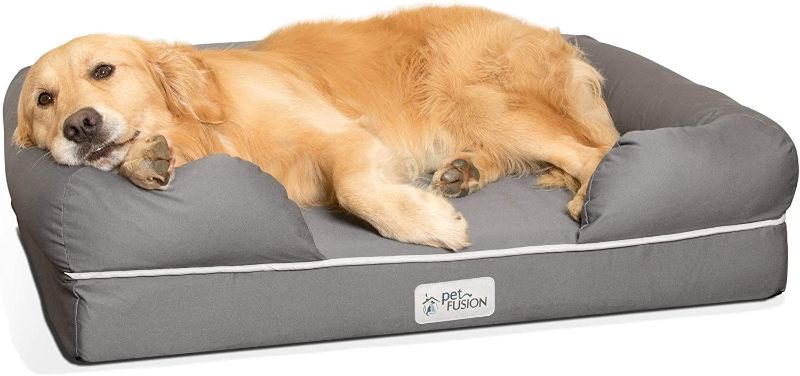 Photo 1 of PetFusion Ultimate Dog Bed, Orthopedic Memory Foam, Multiple Sizes/Colors, Medium Firmness Pillow, Waterproof Liner, YKK Zippers, Breathable 35% Cotton Cover, Cert. Skin Safe, 3yr Warranty
