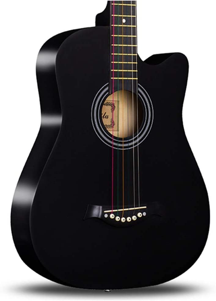 Photo 1 of Acoustic Guitar Bedroom Beginner Family Teaching Fingerstyle Folk Performance Portable Solid Wood (Color : Black) 
