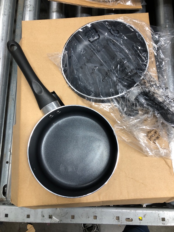 Photo 2 of Amazon Basics Non-Stick Cookware Set, Pots and Pans - 8-Piece Set 8-Piece Set Cookware Set