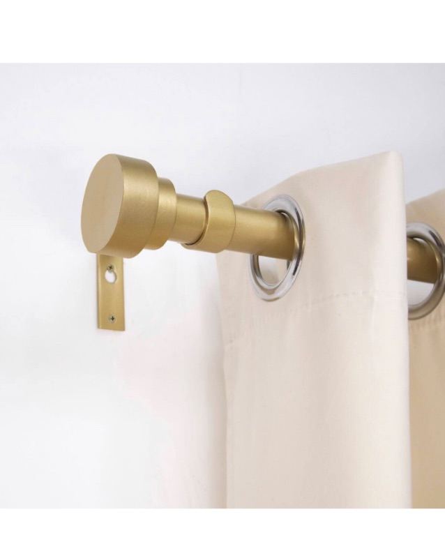 Photo 1 of Time Forest Heavy Duty Curtain Rods for Windows 66 to 120 Inch,Modern Design,Light Gold