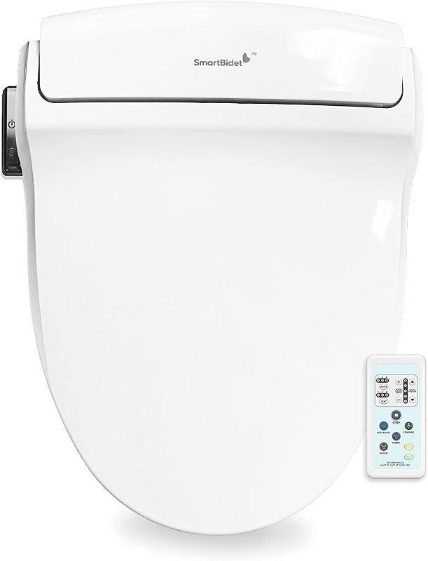 Photo 1 of SmartBidet SB-1000 Electric Bidet Seat for Round Toilets with Remote Control- Electronic Heated Toilet Seat with Warm Air Dryer and Temperature Controlled Wash Functions (White) Made in Korea
