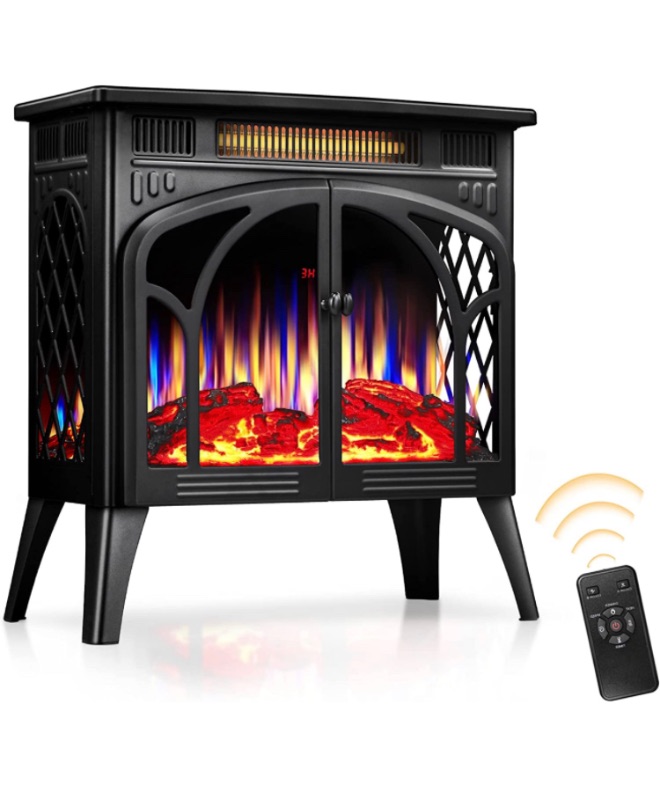 Photo 1 of Xbeauty Electric Fireplace-Fireplace Stove with 3D Flame Effect Freestanding Electric Fireplace Heater Portable Electric Fireplace Heater Indoor Electric Stove Heater with Remote Control ,Black **Tested**