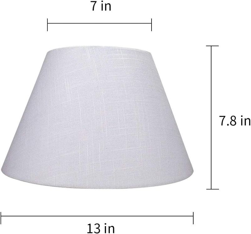 Photo 1 of  Medium Lamp Shade, Barrel Fabric Lampshade for Table Lamp and Floor Light, 7x13x7.8 inch,Natural Linen Hand Crafted, Spider (White)
